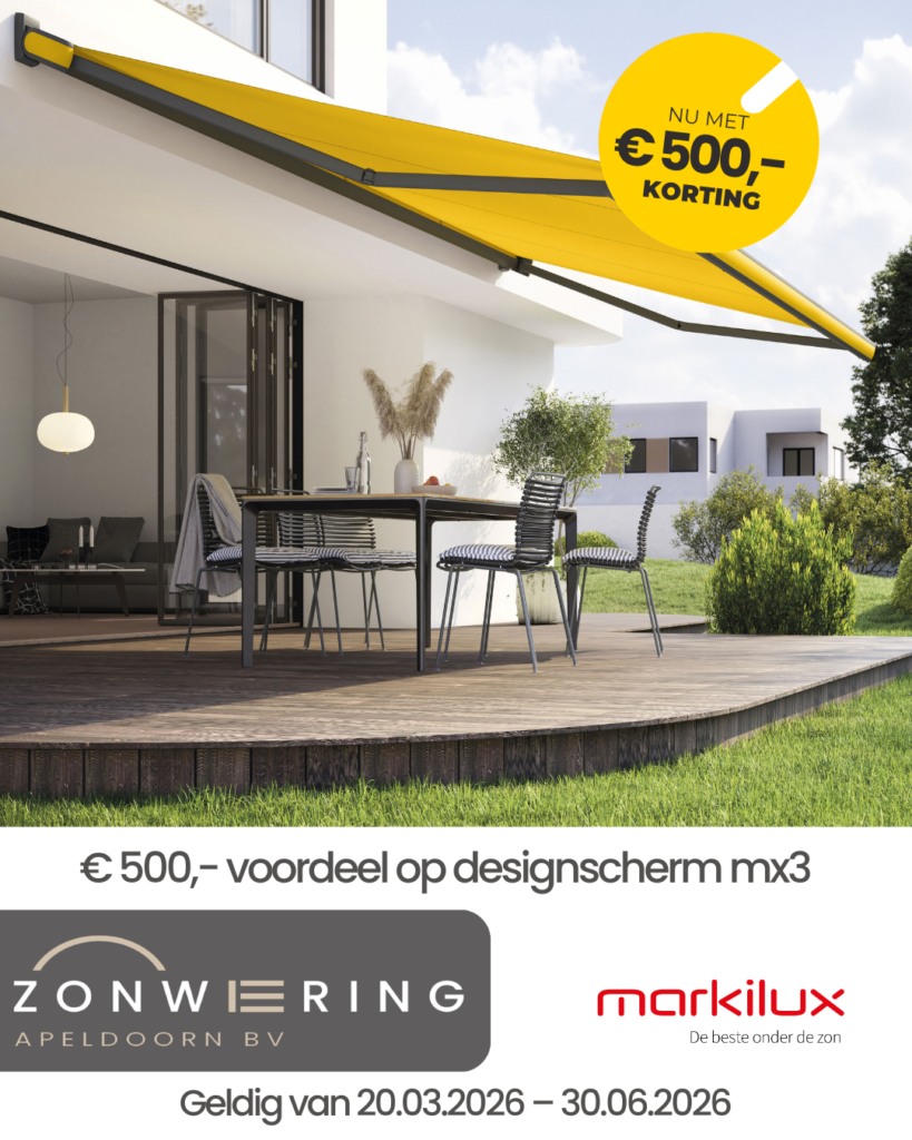 €500,- koritng op de Markilux MX3 zonnescherm